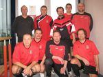 Hinten von links: Christoph Werthan, Olaf Olschewski, Michael Jacobs, Andreas Sindlhauser, Marcus Langfritz.         Vorne: Klaus Müller, Heiko Liebig, Guido Beck (Torwart), Günther Hesel.