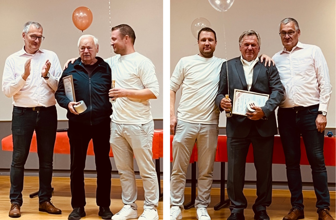 Besondere Ehrung: Willi Holzmann (80 Jahre) und Günter Bauer (60 Jahre)